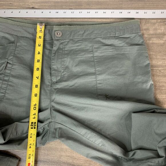 Danskin Womens Capri Pants Size 40 x 24 Olive / Army Green Elastic Waist - Picture 3 of 7